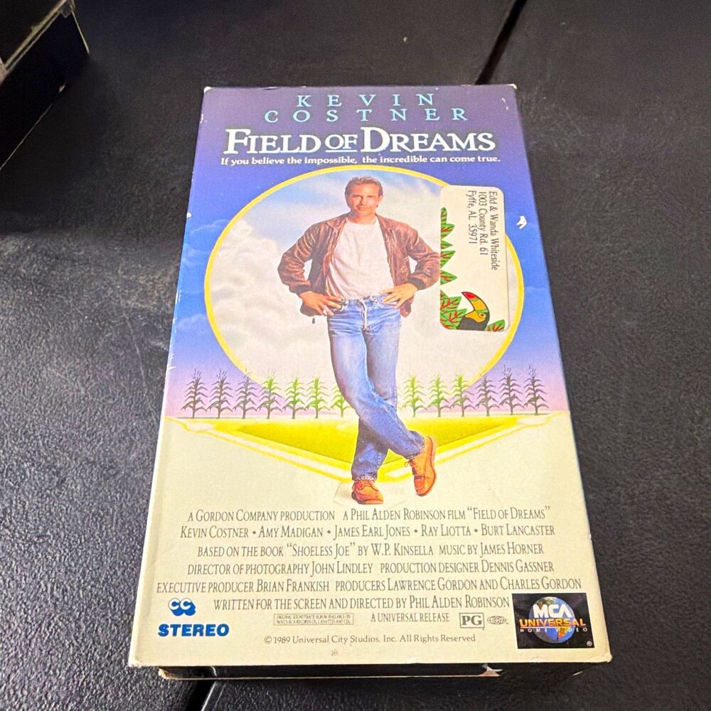 MCA Universal Field of Dreams VHS NTSC PG (1989) Closed Caption Kevin Costner